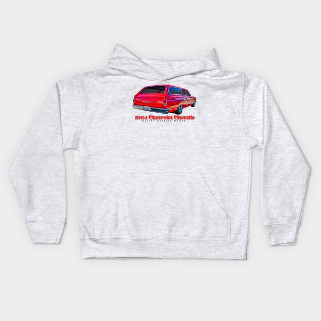 1964 Chevrolet Chevelle Malibu Station Wagon Kids Hoodie by Gestalt Imagery